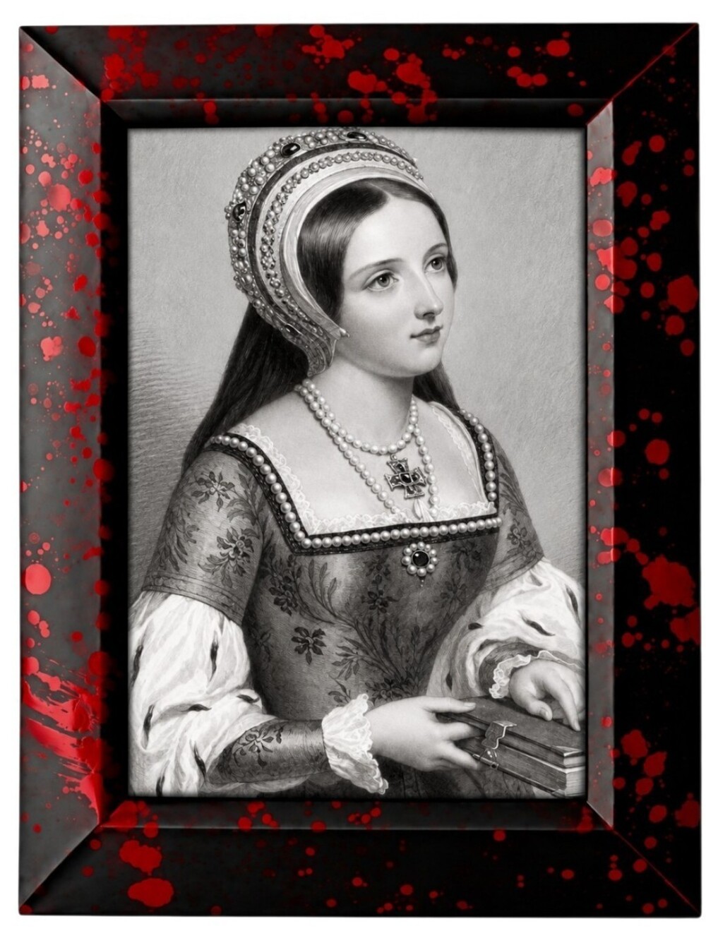 Queen Catherine Howard Oddity Queen Horror Bloody Gore Framed History Art Deco